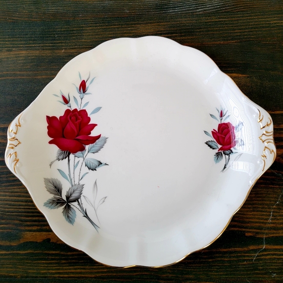 Vintage Royal Albert Sweet Romance Rose Flowers Bone China Cake Plate - Picture 5 of 7